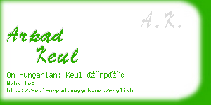 arpad keul business card